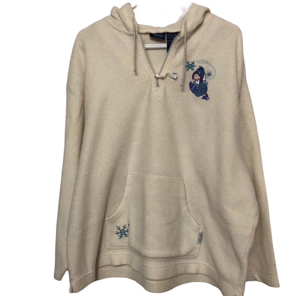 Eeyore fleece hoodie women’s XL. 100% Polyester.